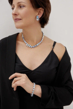 Колье Crezus, с кристаллами, CZ24-24E42 (голубой)