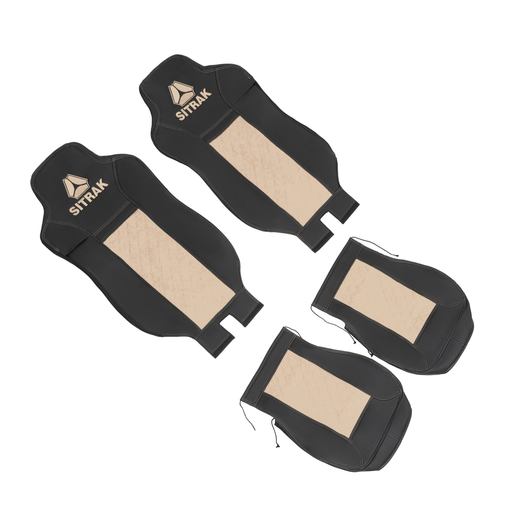 Чехлы Sitrak MAX; SITRAK C7H с 2024 г (экокожа, черный, бежевая вставка)