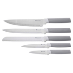 Набор ножей и кухонных принадлежностей 9 предметов, вращающаяся подставка, цвет серый, 671-211