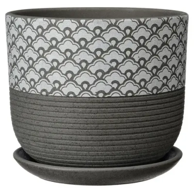 Горшок керамический Хоккайдо серый бук №3