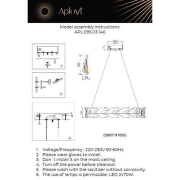 Подвесная люстра 140W 3000-4000K APL.095.03.140 шампань Fifi Aployt