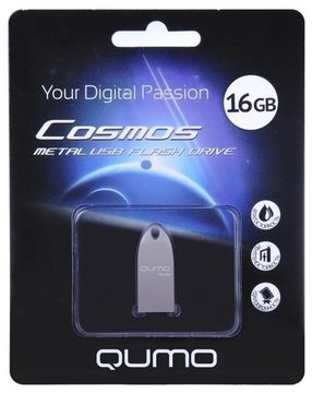 Флешка USB 2.0 16Гб QUMO Cosmos 16GB, серебристый