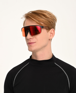Спортивные очки GOG Hervor / Matt Cristal Black/Copper / Reflex Black-Red