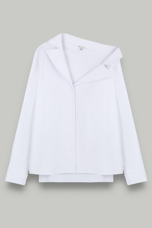 Рубашка на одно плечо из хлопка, белый