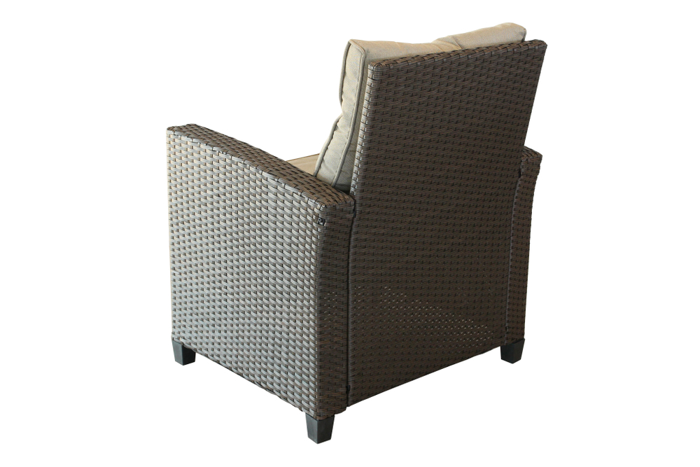 Набор мебели Версаль ПРЕМИУМ-2 арт.SFS019 коричневый, бежевый 4 уп.(ротанг коричневый, подушки бежевые) "Garden story"