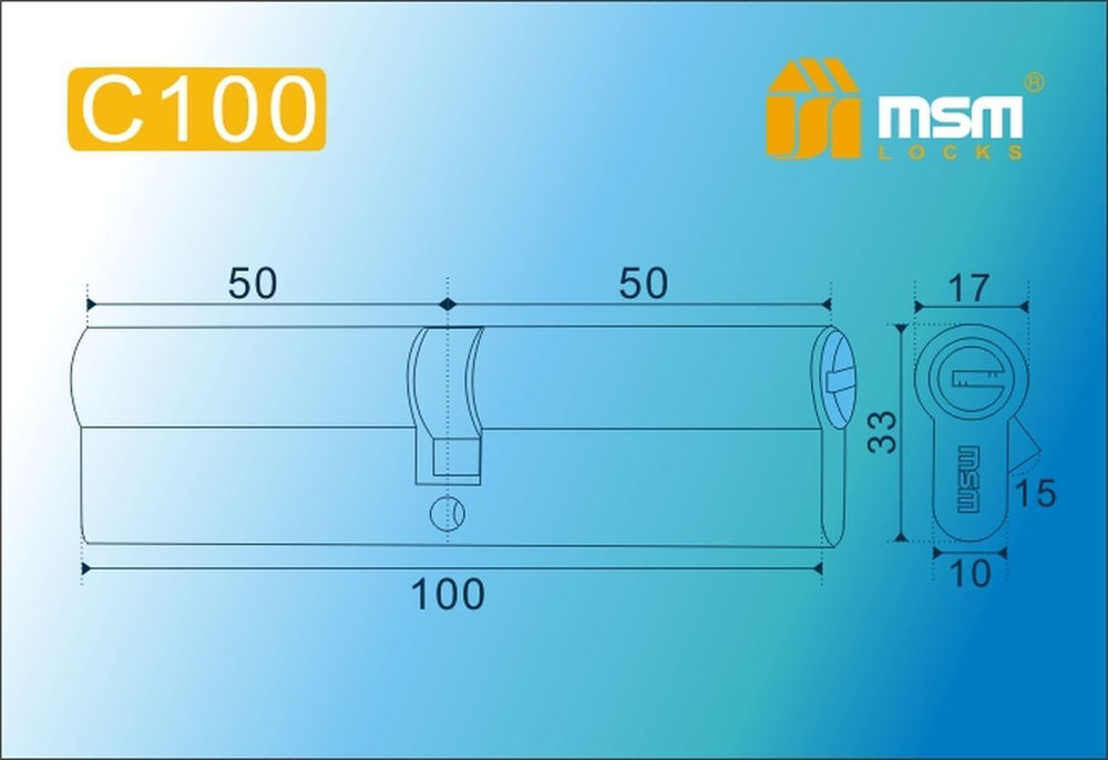 Цилиндровый механизм MSM-111 М100 перфо. ключ (5 кл) PВ