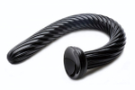 Большой анальный стимулятор-змея Hosed 19 Inch Spiral Anal Snake - 50,8 см. (Цвет: черный)