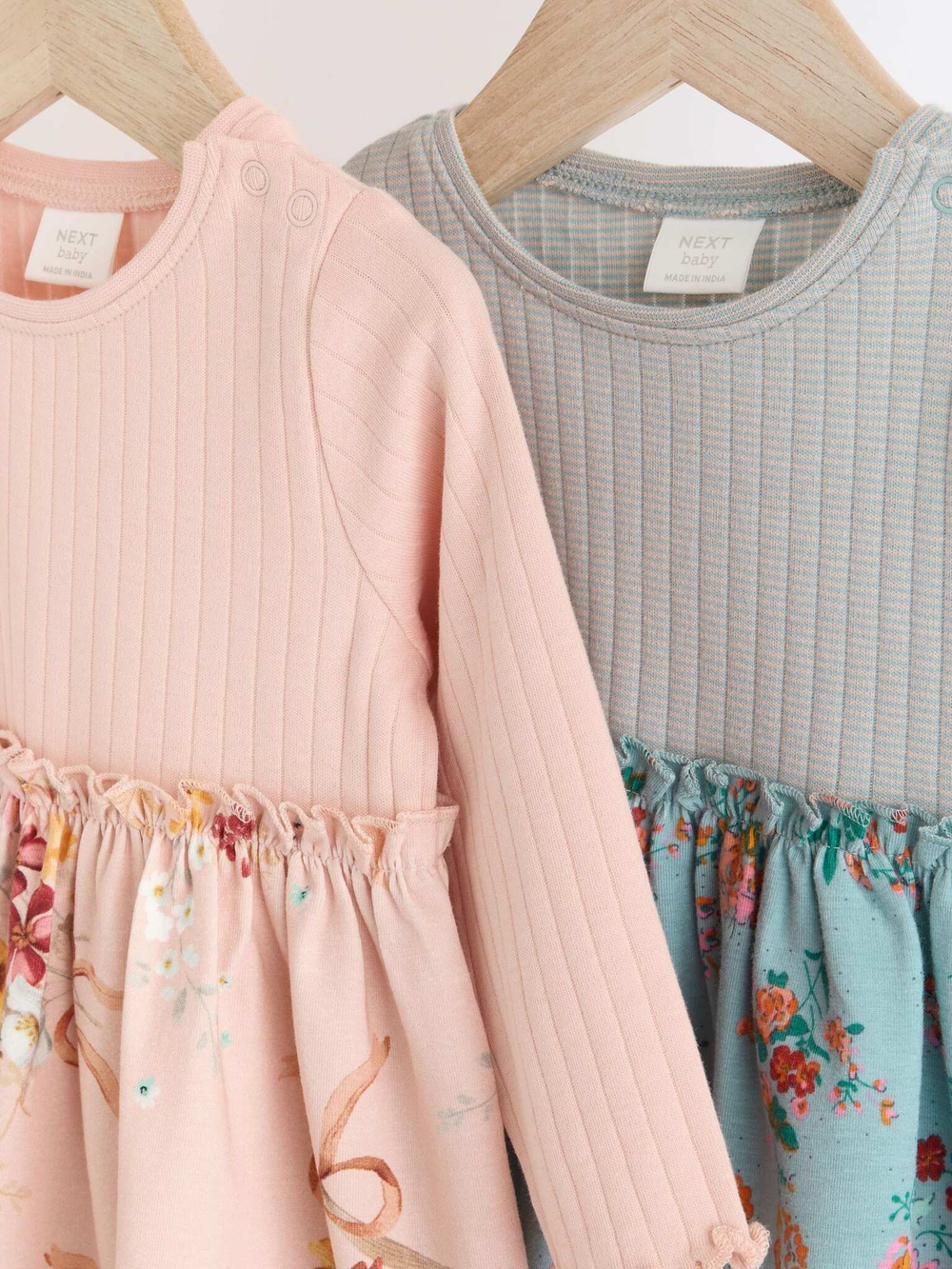 Платье для девочки Next B50-483, 2 шт, Розовый, Голубой