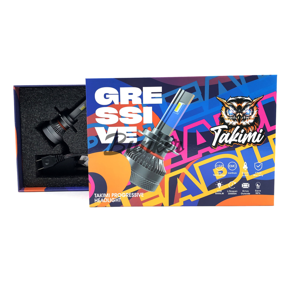 Светодиодные автомобильные LED лампы TaKiMi Progressive V2 H7  6000K 12/24V