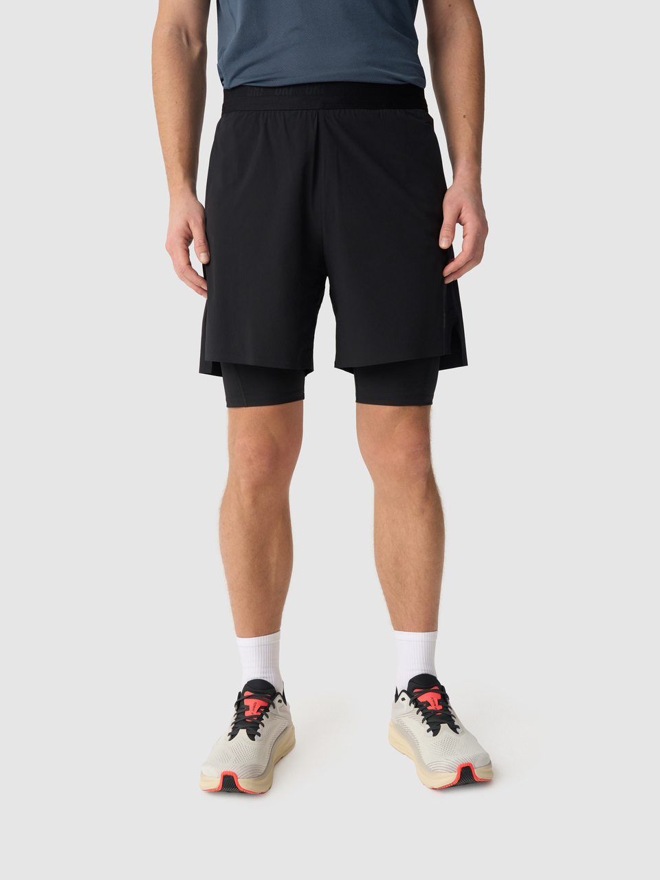 Шорты мужские 2в1 GRI Фитнес чёрные