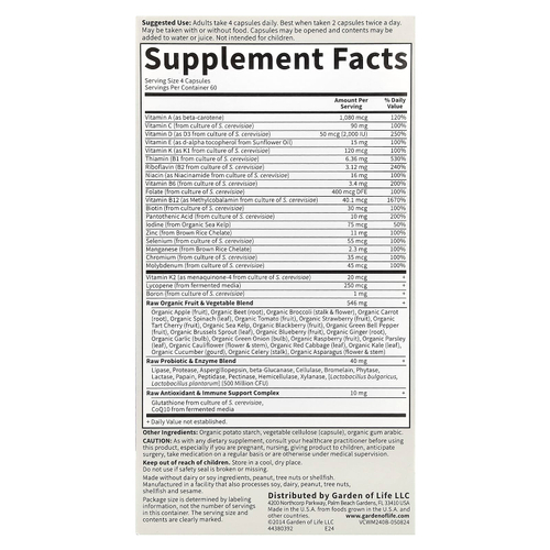 Garden of Life, Vitamin Code, мультивитамины из цельных продуктов для мужчин от 50 лет, 240 вегетарианских капсул