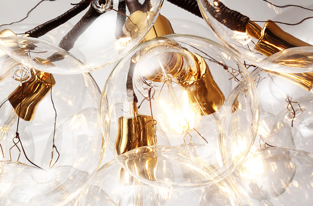Pendant design lamp  Bubble Jumbo-36 by Pelle (Brown)