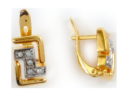 "Клаудия" серьги в золотом покрытии из коллекции "Гауди" от Jenavi  с английским замком