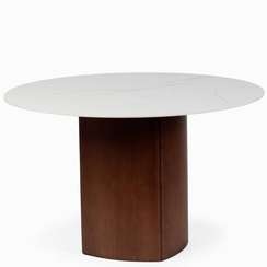 Обеденный стол Addy Ø120 см, белый камень