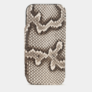 Чехол-книжка кожаная для iPhone 17 Pro Max, питон натурального цвета