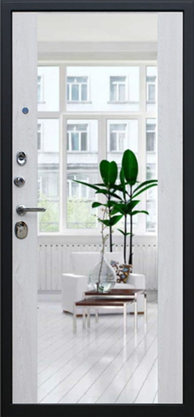 Стальная дверь "Виват" с зеркалом. Заказная модель.