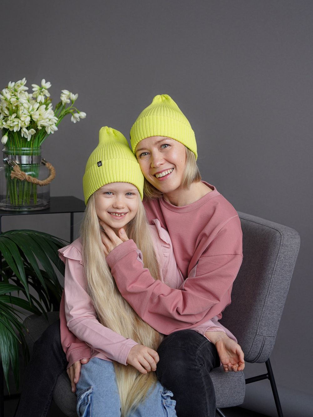 Шапка вязаная-резинка хлопковая КЭП(Сочный Лайм)