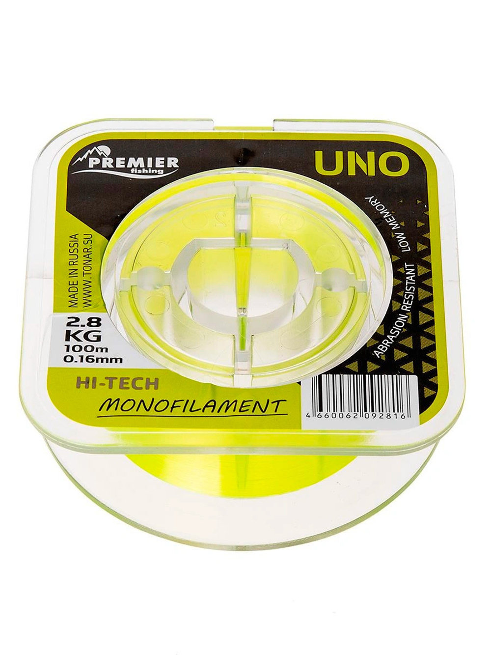 Леска для рыбалки Premier Fishing UNO F.Yellow Nylon 0,18mm/100m (PR-U-Y-018-100)