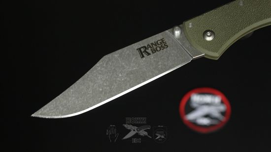 Складной нож Cold Steel 20KR7 Range Boss OD Green Handle c клинком из стали 4034 Stainless Steel, рукоять GRN