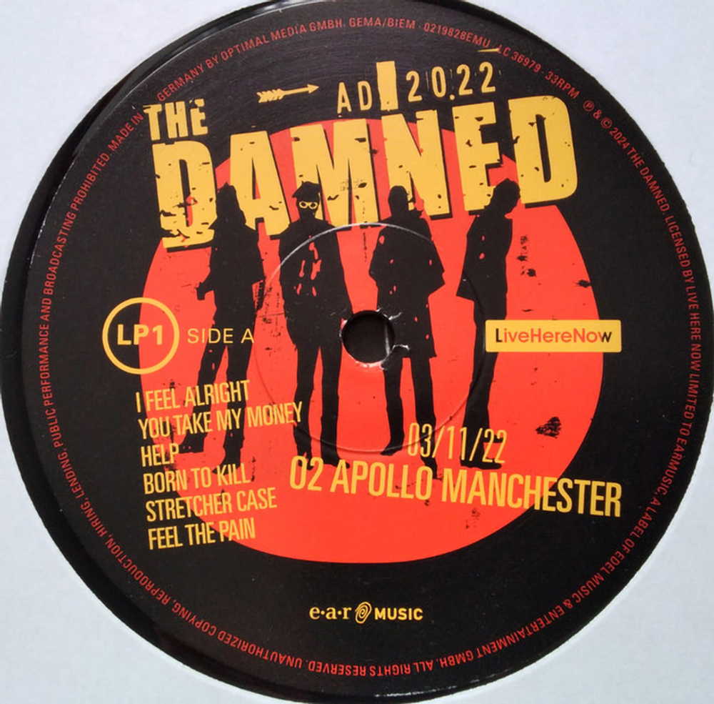The Damned / AD 2022 (O2 Apollo Manchester 03/11/22) (2LP)