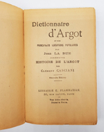 "Dictionnaire dArgot, et des principales locutions populaires. (Словарь французского уличного сленга и основных, популярных фраз)". Jean La Rue (Жан Ла Рю). 1945г. - антикварное издание