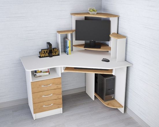 Стол письменный ГРЕТА-7 белый / дуб крафт золотой