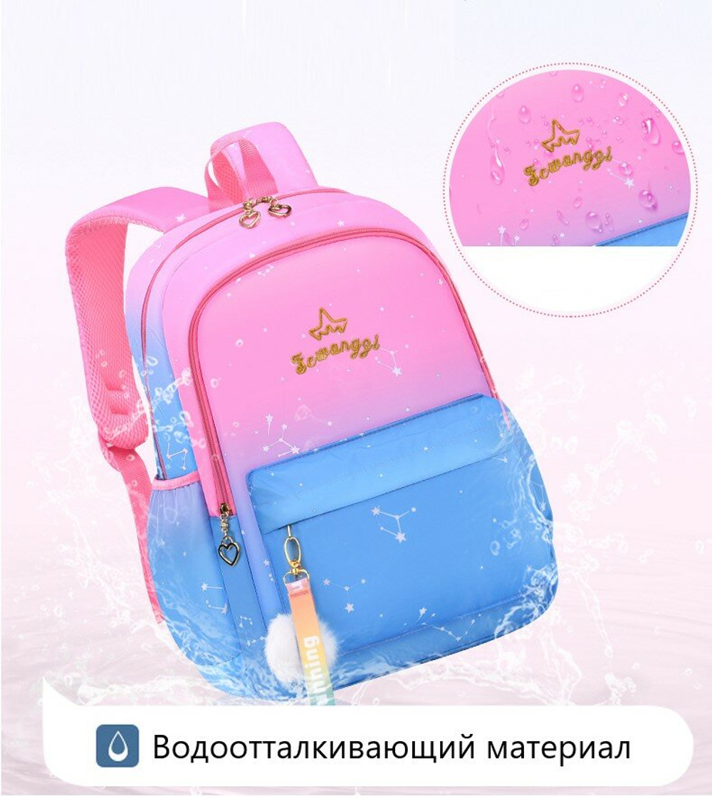 Рюкзак школьный для девочки, голубой