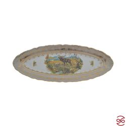 Блюдо для рыбы Queen's Crown Aristokrat Охота бежевая 56 см