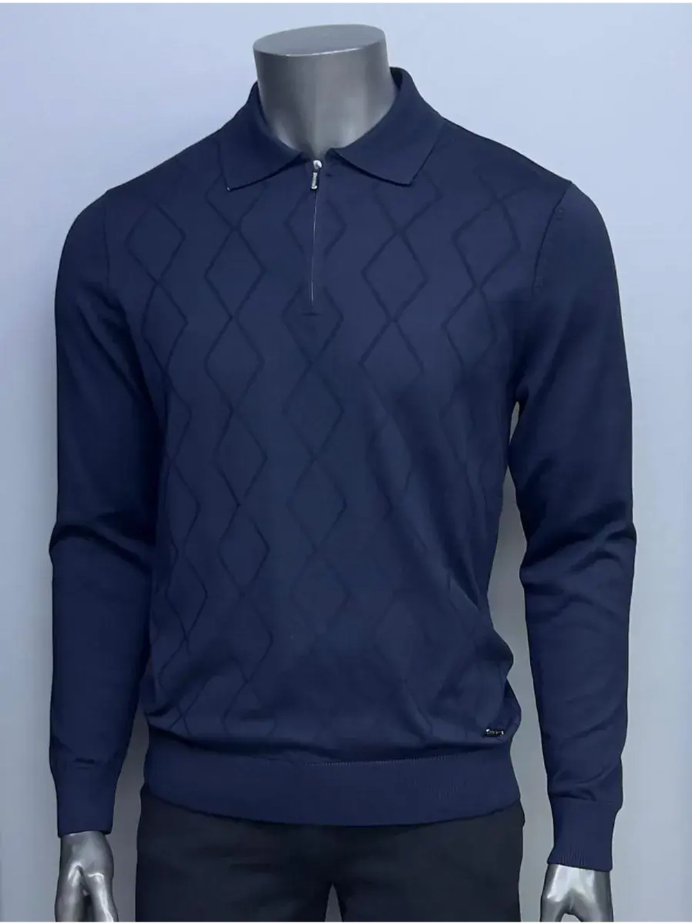 Лонгслив мужской, Поло с длинным рукавом