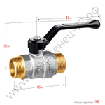 ЗУБР d 1/2″, ручка-рычаг, ″папа-папа″, Полнопроходной шаровой кран (51326-1/2)
