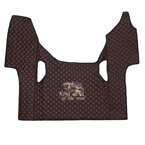 Ковры SCANIA 6 серии G (автомат), (экокожа, коричневый, черный кант, бежевая вышивка)