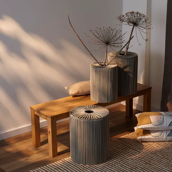 Корзина плетеная dholak grey из коллекции ethnic, размер l