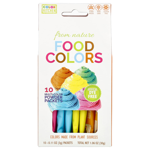 ColorKitchen, Пищевые красители от природы, многоцветные, 10 цветных пакетиков по 3 г (0,11 унции)
