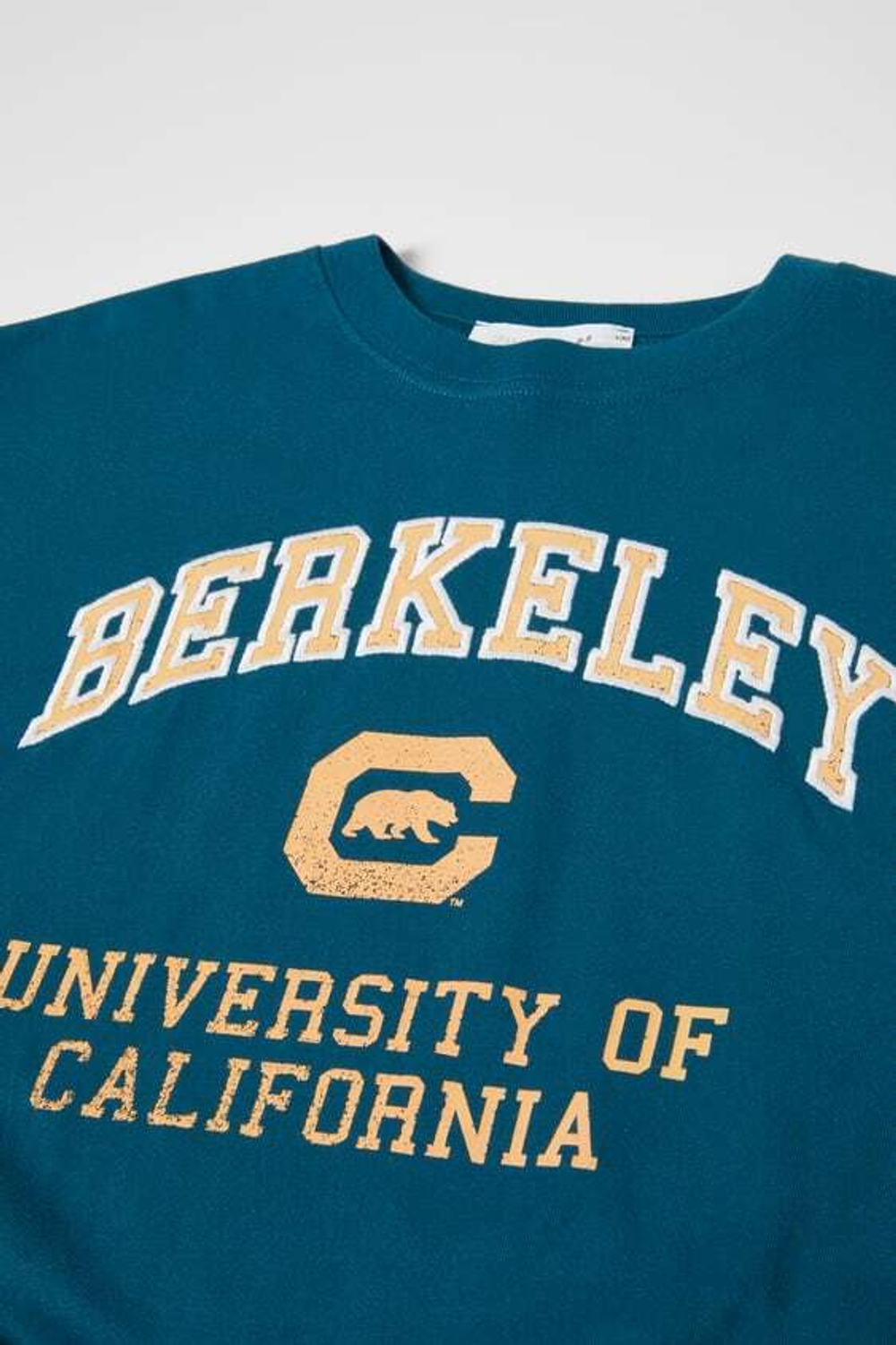 ZARA ФУТБОЛКА С ВЫШИВКОЙ И ПРИНТОМ BERKELEY UNIVERSITY OF CALIFORNIA™, НЕФТЯНОЙ