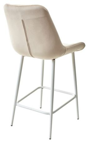 Полубарный стул ХОФМАН, цвет H-06 Бежевый, велюр / белый каркас H=63cm М-City