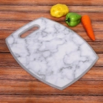 Доска разделочная пластиковая «Stone» 30*38*1см Белый мрамор, Бочонок
