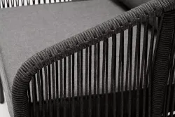 "Канны" модульная угловая лаунж-зона из роупа (веревки), цвет темно-серый