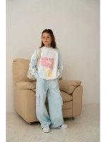 Голубой костюм для девочки на осень