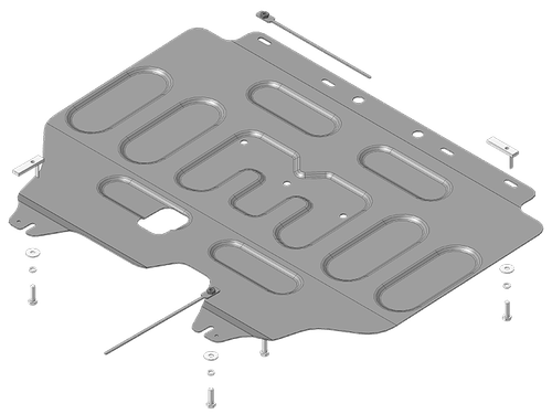 Защита стальная 2 мм Д; КПП; Mitsubishi Xpander с 2017 г. MOTODOR.71301