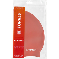 Шапочка для плавания TORRES No Wrinkle, SW-12203RD, красный, силикон