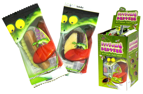 Марм. жев. "Веселый напугай" Жучки-паучки 8*75шт 9г