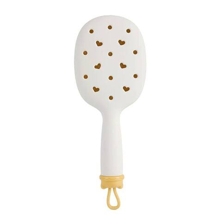 SOLOMEYA Расческа для волос массажная с отверстиями для джиббитсов Белая Croks Massage Hair Brush