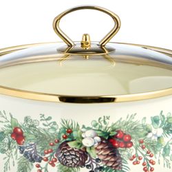 КАСТРЮЛЯ ЭМАЛИРОВАННАЯ AGNESS СО СТЕКЛЯННОЙ КРЫШКОЙ СЕРИЯ "CELEBRATION", 2.8 Л, 20*12 СМ