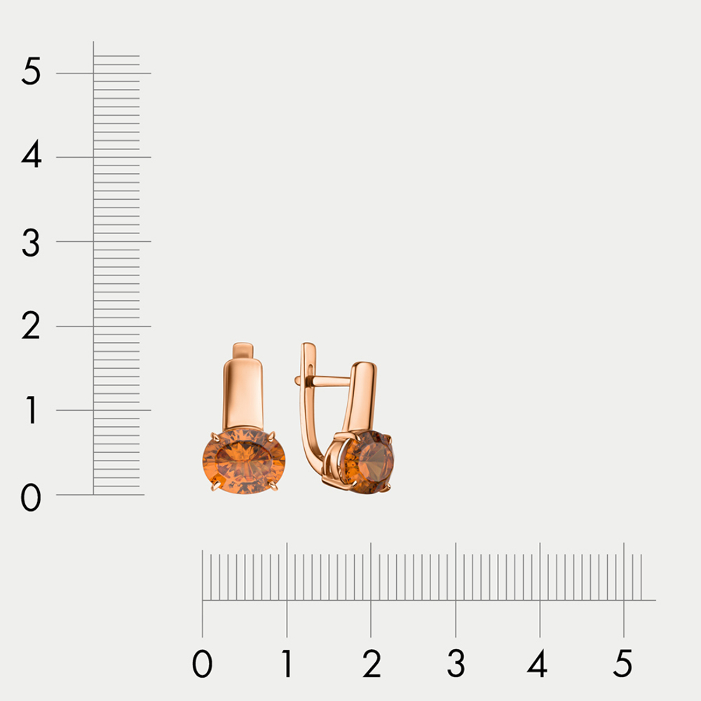 Серьги с ситаллом для женщин из розового золота 585 пробы (арт. 200-1547_sult-002)