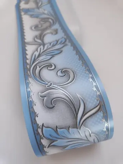 Бордюр для обоев бумажный 6 см окантовка лента голубой