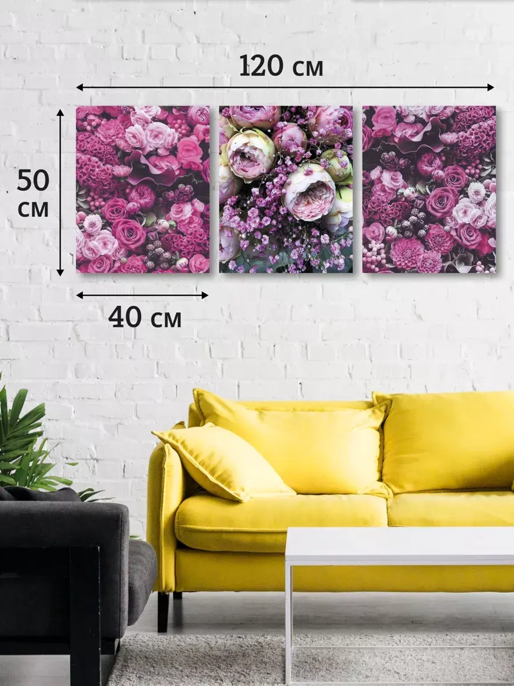 Модульная картина на стену Пионы