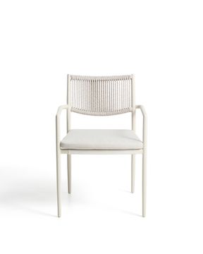 Уличный стул Argasi из алюминия цвета экрю и веревки