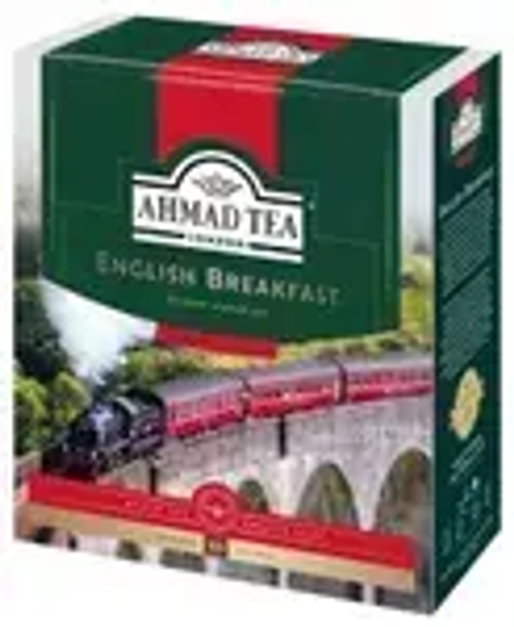 Крепкий черный чай в пакетиках Ahmad Tea Английский завтрак, 100 шт