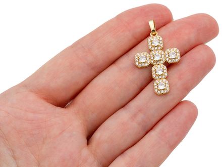 Подвеска Крест 27,5мм, со стразами