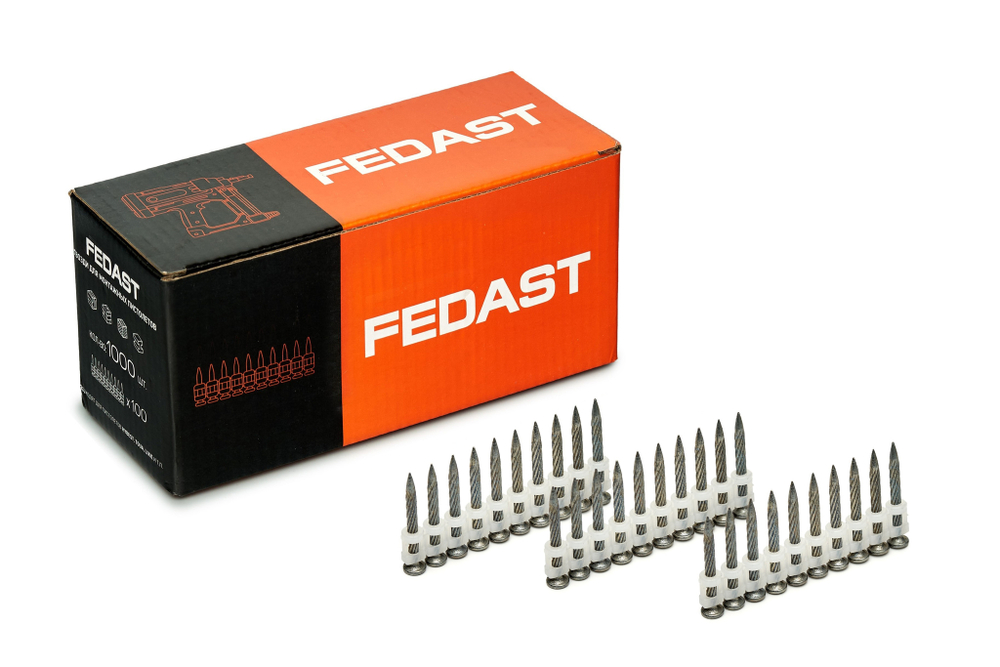 Гвозди для металла и непрочного бетона тип CN (2,7*32 мм винтовые, 1000 шт/уп) FEDAST